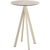Tavolo alto Infinity sabbia con telaio + HPL rotondo Feros; 109.2x70 cm (HxØ); sabbia; rotonda