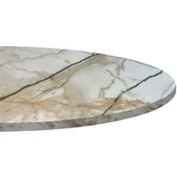 Plateau de table rond, décor marbre RestooTab; 120x120 cm (Lxl); beige naturel/gris/marbré; rond(e)