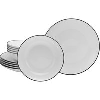 CreaTable Luna Black Line - servizio da tavola 12 pezzi; nero