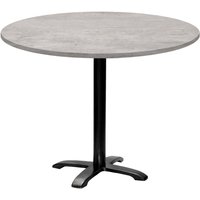 Table Bazila ronde - décor pierre RestooTab; 74x110 cm (HxØ); Plateau gris/effet béton, Structure noir; rond(e)