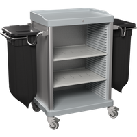 Pratico carrello housekeeping aperto V1 Grigio QUATRO; 142x110 cm (LxH); grigio