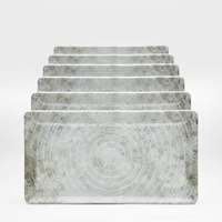 plaque rectangulaire Corfu 24,0 x 13,0 cm van Well; 24x13x1.5 cm (LxlxH); gris; rectangulaire; 6 pièce(s) / Lot