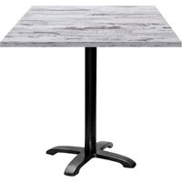Table Bazila carrée - décor bois RestooTab; 70x70x74 cm (LxlxH); Plateau chêne/blanc, Structure noir; carré(e)