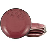 Set assiettes à dessert 6 pièces Nature Collection CreaTable; 21x3 cm (ØxH); rouge; rond(e); 6 pièce(s) / Lot