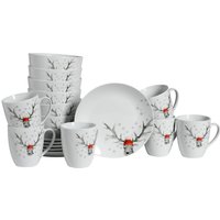 CreaTable Service petit déjeuner 18 pièces Hirsch (forme Luna) ; multicolore