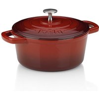 Cocotte Calido in ghisa rotonda kela; 2.5 l, 21x10 cm (ØxH); rosso; rotonda