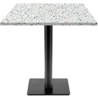 Table Milan-T carrée - décors pierres RestooTab; 70x70x75 cm (LxlxH); multicolore/terrazzo; carré(e)