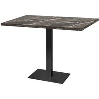Table Milan rectangulaire - décor pierre ou bois RestooTab; 120x70x75 cm (LxlxH); Plateau noir/brun/marbré, Structure noir; rectangulaire