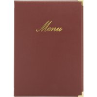 Protège-menu A4 Classic - similicuir - 4 vues Securit; 24.5x34 cm (lxH); rouge