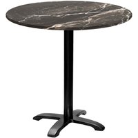 Table Bazila ronde - décor pierre RestooTab; 74x80 cm (HxØ); Plateau noir, Structure noir; rond(e)
