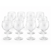 van Well calici vino Profi 250 ml, tarati 0,1+0,2 l, 12 pezzi van Well; 250 ml, 7.5x7.5x14 cm (ØxØxH); trasparente; 0.1 l & 0.2 l Segno di riempimento, 12 pz. / Pacco