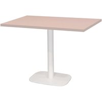 Table Round rectangulaire pied blanc - décor uni RestooTab; 120x70x75 cm (LxlxH); vieux rose; rectangulaire
