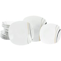 CreaTable Square City Line - Set di piatti da 18 pezzi; bianco