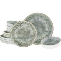 Série d'assiettes 12 pièces Uno gris CreaTable; gris clair chiné