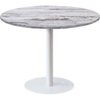 Table Rome XL ronde pied blanc - décor bois RestooTab; 120x120x75x120 cm (LxlxHxØ); chêne/blanc; Structure noir; rond(e)