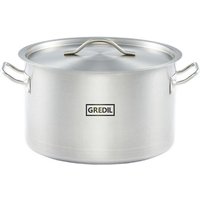 Pentola per zuppa medio-alta serie ECO, incl. coperchio Gredil; 11.1 l, 28x18 cm (ØxH); argento