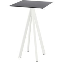 Tavolo alto Infinity bianco telaio + HPL quadrato Feros; 70x70x109.2 cm (LxLxH); nero; quadrata