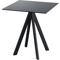 Tavolo da esterno Infinity nero con telaio + HPL quadrato Feros; 70x70x73.2 cm (LxLxH); nero; quadrata