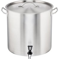 Marmite en inox avec couvercle et robinet de vidange Stalgast; 50.3 l, 40x40 cm (ØxH); argenté