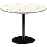 Table Rome XL ronde - décor pierre ou marbre RestooTab; 75x120 cm (HxØ); Plateau terrazzo, Structure noir; rond(e)