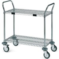 Chariot de transport 2 niveaux QUATRO; 61x45x109 cm (lxPxH); argenté