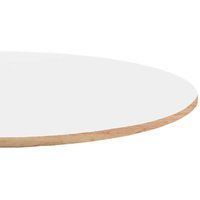 Plateau de table rond, décor uni, chant aspect bois RestooTab; 120x120 cm (Lxl); blanc; rond(e)
