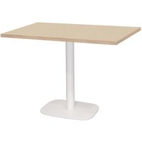 Table Round rectangulaire pied blanc - décor uni RestooTab; 120x70x75 cm (LxlxH); beige/brun; rectangulaire