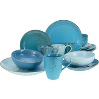 CreaTable Collezione Natura - Servizio combinato da 16 pezzi; blu