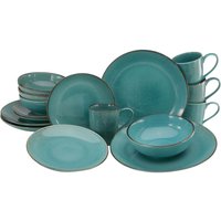 CreaTable Collezione Natura - Servizio combinato da 16 pezzi; petrolio