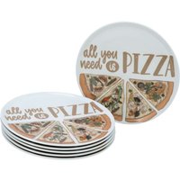 Assiette à pizza 6 pièces Europa all you need CreaTable; 33x2 cm (ØxH); multicolore; rond(e); 6 pièce(s) / Lot