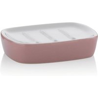 Porte-savon Lindano en céramique kela; 8.5x2.5 cm (lxH); rose; ovale