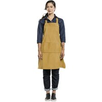Tablier à bavette Base Yellow Velvet l70-L85 cm Chaud Devant; 85x70 cm (Lxl); jaune moutarde