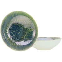 2x CreaTable Yuki - Insalatiera 2 pezzi; 1500 ml, 24x7 cm (ØxH); verde/blu; rotonda; 2 pz. / Pacco