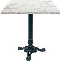 Table Bistrot carrée - décor pierre ou bois RestooTab; 70x70x75 cm (LxlxH); blanc/gris taupe/marbré; Structure noir; carré(e)