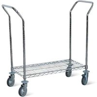 Chariot de transport 1 niveau QUATRO; 122x61x109 cm (lxPxH); argenté