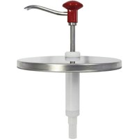 Distributeur doseur à pompe Schneider; 500 cl, 22.5x33 cm (ØxH); rouge/inox/blanc