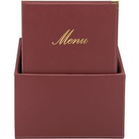 Box da 20 portamenu A4 Classic – Bordeaux – similpelle – 4 viste Securit; 27.5x35 cm (LxH); rosso