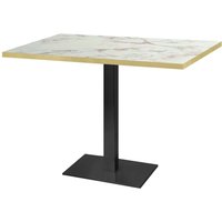 Table Milan rectangulaire - décors pierres RestooTab; 120x70x75 cm (LxlxH); beige naturel/brun/laiton; rectangulaire