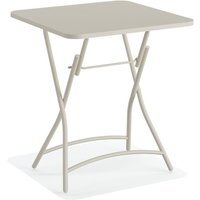 Table pliante en métal Breeze Feros; 60x60x74 cm (LxlxH); beige