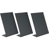 Lot de 3 Ardoises de table A5 - Noir - Forme en L - Recto mat et Verso brillant Securit; 10x14 cm (lxH); noir