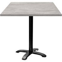 Table Bazila carrée - décor pierre RestooTab; 70x70x74 cm (LxlxH); Plateau gris/effet béton, Structure noir; carré(e)