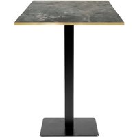 Mange-debout Milan carré - chant couleur laiton RestooTab; 60x60x113 cm (LxlxH); Plateau gris taupe, Structure noir; carré(e)