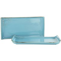2x CreaTable Collezione Natura - Piatto da barbecue da 2 pezzi; 33x16.5x3.5 cm (LxLxH); blu; rettangolare; 2 pz. / Pacco