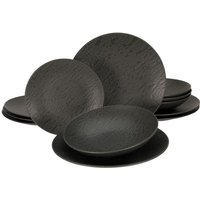 CreaTable Nero ardesia - set di piatti 12 pz; nero