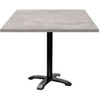 Table Bazila carrée - décor pierre RestooTab; 90x90x74 cm (LxlxH); Plateau gris/effet béton, Structure noir; carré(e)