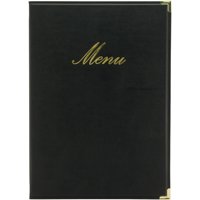 Protège-menu A4 Classic - similicuir - 4 vues Securit; 24.5x34 cm (lxH); noir