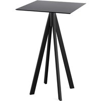 Tavolo alto Infinity telaio + HPL quadrato Feros; 70x70x109.2 cm (LxLxH); nero; quadrata