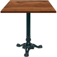 Table Bistrot carrée - décor pierre ou bois RestooTab; 70x70x75 cm (LxlxH); chêne teinté wengé; Structure noir; carré(e)