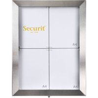 Espositore portamenu LED A4 Stainless Steel Securit; 50.5x10.6x67 cm (LxPxH); argento