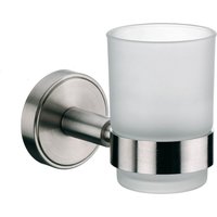 Porte-brosses à dents mural Marbea en inox brossé kela; 13x6.5x9.5 cm (LxØxH); argenté